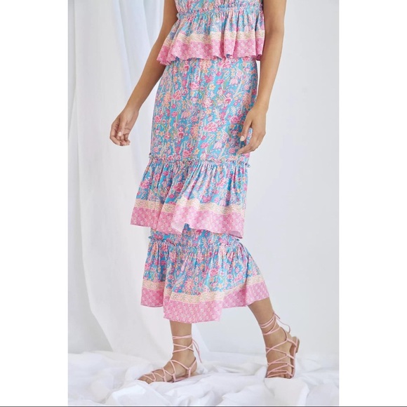 Anthropologie Plenty By Tracy Reese Meadow Tiered skirt NWT SZ XL, 1X, 2X - Picture 9 of 10